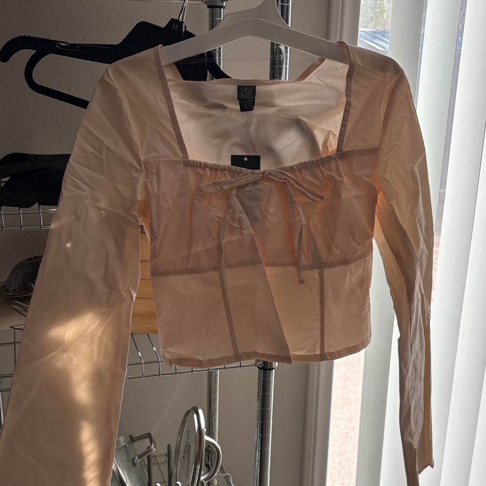 Wild Fable Cream Long Sleeve Blouse